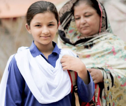 Young Deaf girl happy to go to school