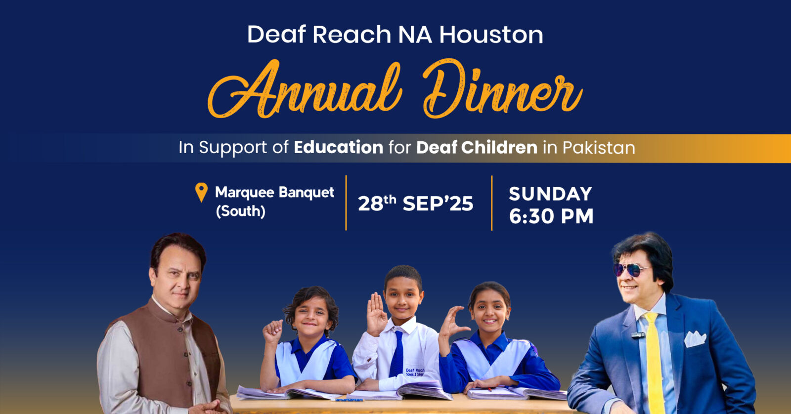 Deaf Reach NA Houston Annual Dinner - September 28, 2025, at 6:30 PM at Marquee Banquet South